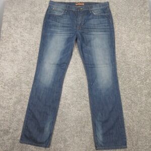 Joes Jeans Mens 38x34 Blue Broderick Slim Straight Faded Whiskering Denim Pants